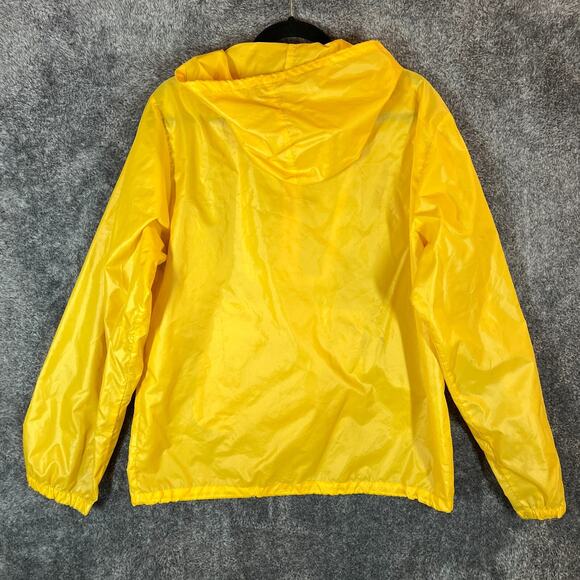 Gap Rain Gear Jacket Mens Medium Yellow Loud Vintage Pullover Pocket Stained - Picture 2 of 11